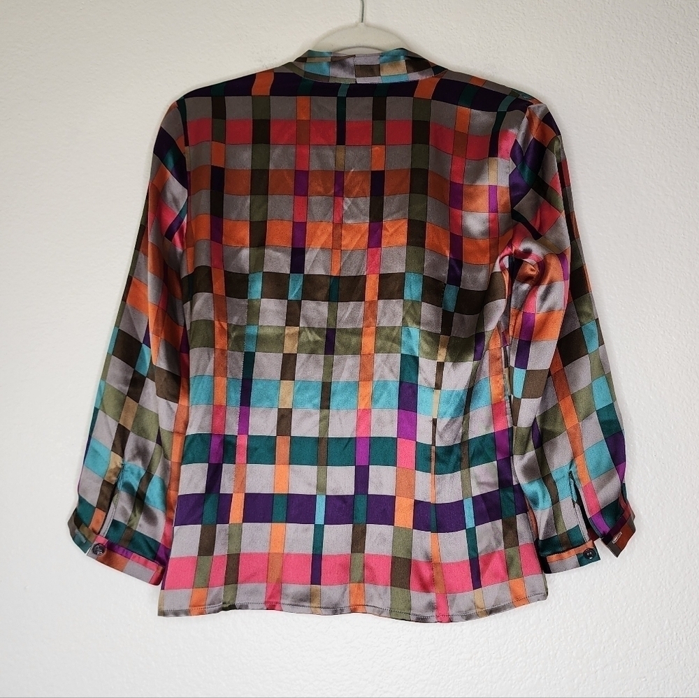 Etro Silk Multicolored Tie Front Blouse 42 - Picture 4 of 5